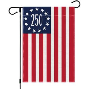 250 Years America Anniversary Garden Flag, Double-sided American flag Patriotic 4th of July Yard Sign for Outdoor Independence Day Decorations