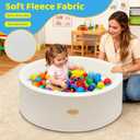 HARBOLLE 35.4" Soft Fleece Ball Pit & Playpen for Toddlers & Babies, Indoor/Outdoor Kids Foam Play Center, for Boys & Girls, White
