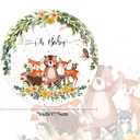 3 x 50 PCS Jungle Baby Shower Plates, Safari Baby Shower Party Decorations Dessert Plates for Jungle Themed Celebrations Party Supplies