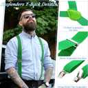 Handepo 6 Pack Y Back Style Unisex Suspenders Adjustable Rainbow Elastic Suspenders with Clip for Pants for Men Women (Elegant Color)