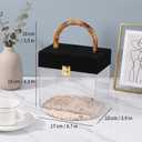 Elegant Transparent Acrylic Gift Box with Bamboo Handle - Includes Matching Silk Scarf, Reusable Handbag Design, Eco-friendly, Birthdays, Visiting friends, Gifts (Box & Scarf Only, No Contents)