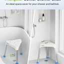Space-Saving Triangular Shower Chair for Inside Shower, FSA/HSA Eligible 400 lbs Adjustable Shower Stool for Elderly and Disabled, Non-Slip Bathtub Chair with Stable-Bracing, Tool-Free Assembly, White
