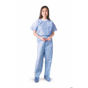 Medline Disposable Scrub Pants, Elastic Waist, XL Size, Blue - for Medical Professionals, 30 Count, X-Large 