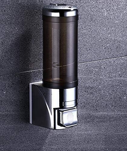 Adhesive Soap Dispenser 300ML Drill Free with Adhesive or Wall Mount with Screws,Manual Dispenser Shampoo Shower for Kitchen Bathrooms,Chrome