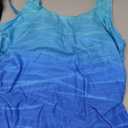Tankini Swimsuits with Shorts - Two Piece Swimsuits Tummy Control Bathing Suits with Pockets (Large, Blue Gradient)
