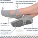 Ozaiic Yoga Socks for Women Non-Slip Grips & Straps, Ideal for Pilates, Pure Barre, Ballet, Dance, Barefoot Workout, Grey