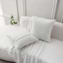 FUTEI Pack of 2 White Decorative Throw Pillow Covers 18x18 Inch Soft Cozy Solid Boucle Textured Cushion Case,Modern Home Decor for Couch Bed Living Room