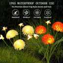 Solar Garden Lights Outdoor 4 Packs Solar Swaying Bee Lights with Fake Flowers Waterproof Firefly Light Flower Fairy Lights Outdoor Patio Yard Pathway Decoration Ideal Gifts for Women Mother's Day