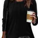 onlypuff Womens Top Long Sleeve Shirts for Women Cute Ladies Top Fashion Fall Tops 2024 Tunic Tops Blouses (Black, S)