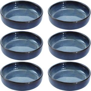 Colias Wing 3.5 Inch Vintage Style Kiln Glazed Ceramic Side Dishes Korean Bowls Seasoning Dishes Soy Dipping Sauce Dishes-Set of 6 (Classical)