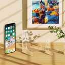 Dooiclear 5 Pack Acrylic Display Stand, Plate Stand for Display, Clear Easel Stand, Display Holder for Card, Frame, Picture, Magazine, Book, CD, Phone (Small/ 3 Inch)