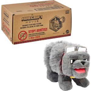 Mattel Minecraft Interactive Plush Toy with Sound & Moving Mouth, Dennis The Wolf Stuffed Animal Inspired by A Minecraft Movie