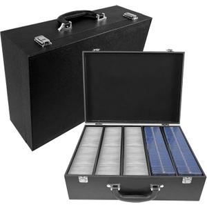 DUAXETONGXIA Card Storage Box for Trading Cards，4500+ Card Deck Case for Trading Cards,Leather Closure Commander Card Storage Box,Protectors Fit for YuGiOh, MTG and Sport Cards. (Black, 4500+)