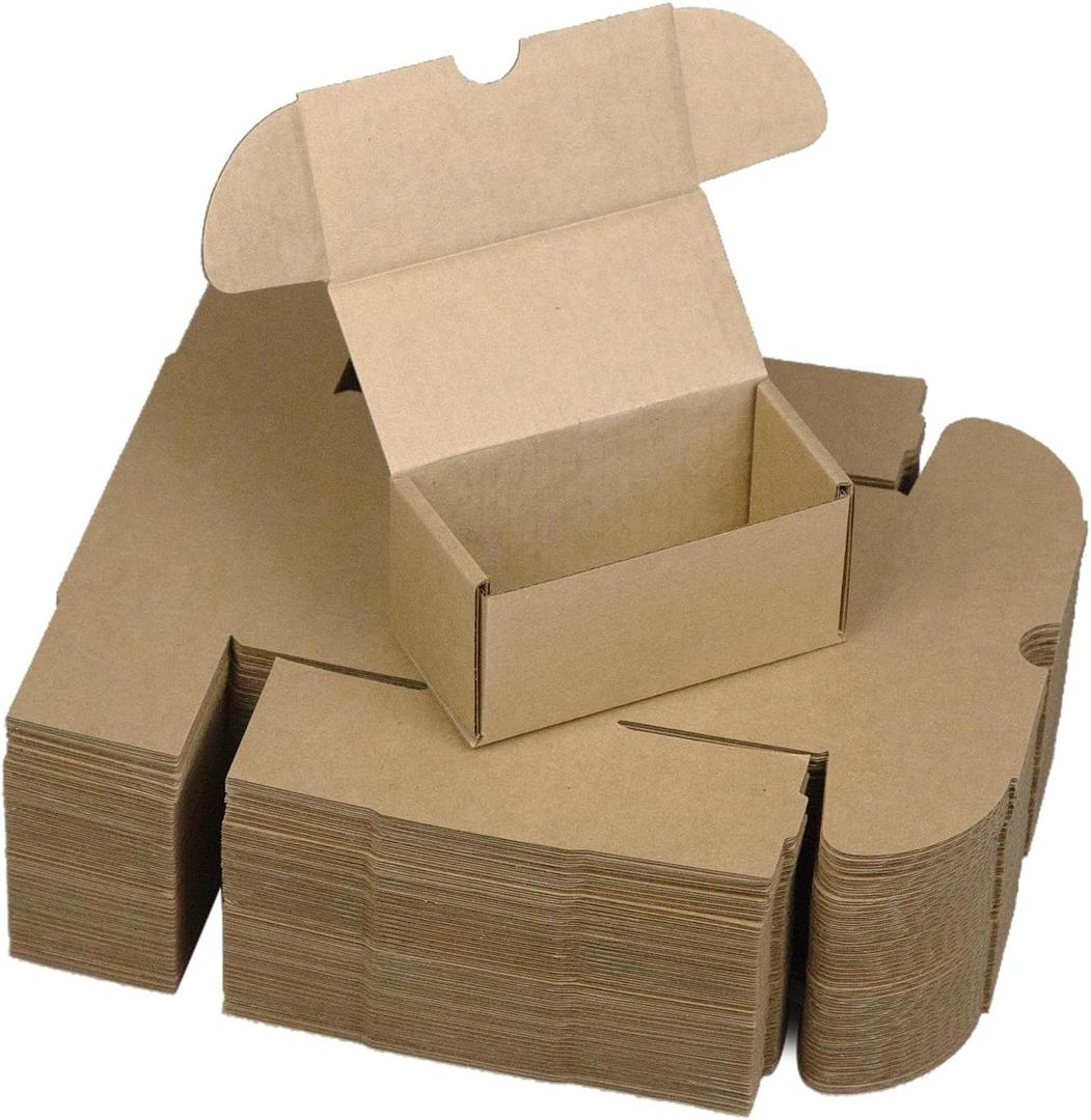 4.6x2.2x2.2 Inches Shipping Boxes Set of 50, Brown Corrugated Cardboard Box Literature Mailer for Packing Small Business