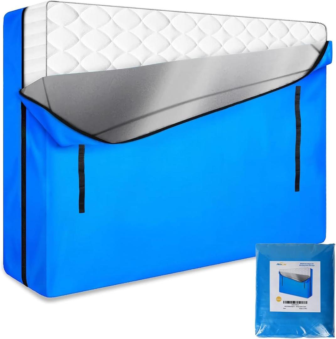 ANALIM Mattress Bags for Moving and Storage, Zippered Mattress Storage Bag with 8 Strong Carrying Handles, Cover Moving Supplies Reusable Mattress Protector (Queen)