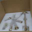 43.3" Modern Linear Chandeliers for Dining Room Pendant Light (7-Light, 43.3-Inch), Gold Dining Room Light Fixture Over Table with Bubble Globe, Mid Century Sputnik Chandelier (Bulbs not Included)