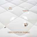YOUR MOON Natural Wool Mattress Pad Queen 500GSM Australian Wool Mattress Topper, Quilted Fitted Mattress Bed Cover with 16" Deep Pocket, Hypoallergenic Cotton Cover (White)