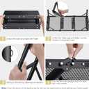 Anbte Folding Grill Table, 3ft Tri-Fold Aluminum Folding Table Adjustable Height Max 27.5" Grill Table with Mesh Desktop, Lightweight, Portable Handle for Outdoor Cooking BBQ Picnic (Black)