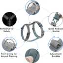 Plutus Pet No Pull Dog Harness, Adjustable Nylon Harness with Soft Padding, Reflective and Heavy Duty Dog Harness for Small, Medium, Large Dogs(Gray, XS)