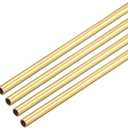 uxcell Brass Round Tube, 300mm Length 1.5mm OD 0.2mm Wall Thickness, Seamless Straight Pipe Tubing 4 Pcs
