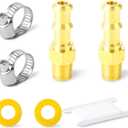 GASHER 2PCS Brass Swivel Push On Hose Fittings 3/8" Barb x 5/8"-18 ThreadsInverted Flare With Rubber Ring Union for Fuel/AIR/Lquid/Gas