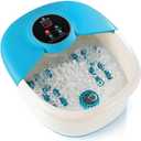 Medical king Foot Spa Massager with Heat, 14 Rollers in Foot Shape - 5 in 1 Foot Bath Massager - Adjustable Heating, Bubbles, Vibration, Pumice Stone, Mini Massage Points