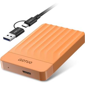 YOTUO 500GB External Hard Drive, Portable Storage Expansion HDD, USB 3.0 & USB-C for PC, Mac, Desktop, Laptop, Smartphone, PS4, Xbox One, Xbox 360, Office & Game, Orange