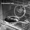 COOKER KING 11-Inch Hybrid Stainless Steel Wok with Lid, Nonstick Stir Fry Pan & Deep Frying Pan, Tri-Ply Clad Honeycomb Everyday Pan, Induction Ready, Oven & Dishwasher Safe, PFOA Free