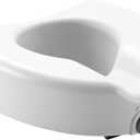 Medline 5" Raised Toilet Seat with Lock, No Arms, White, 400 lb Capacity - Easy Installation - Elderly & Disabled Bathroom Aid