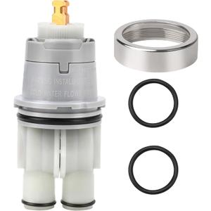 TOVEN-RV RP46074 Shower Cartridge with RP22734 Bonnet Nut, Replacement for Delta MultiChoice Universal Valve 13/14 Series, Single-Handle Tub and Shower Faucet Repair Kit, Fits R10000 R1100 R1800 R2200 (White)