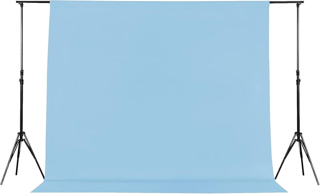 Joccun 10X10 FT Light Blue Backdrop Background for Photography,Polyester Backdrop Curtain Background Screen for Photography,Photoshoot,Video Recording,Studio(10X10ft,Light Blue)