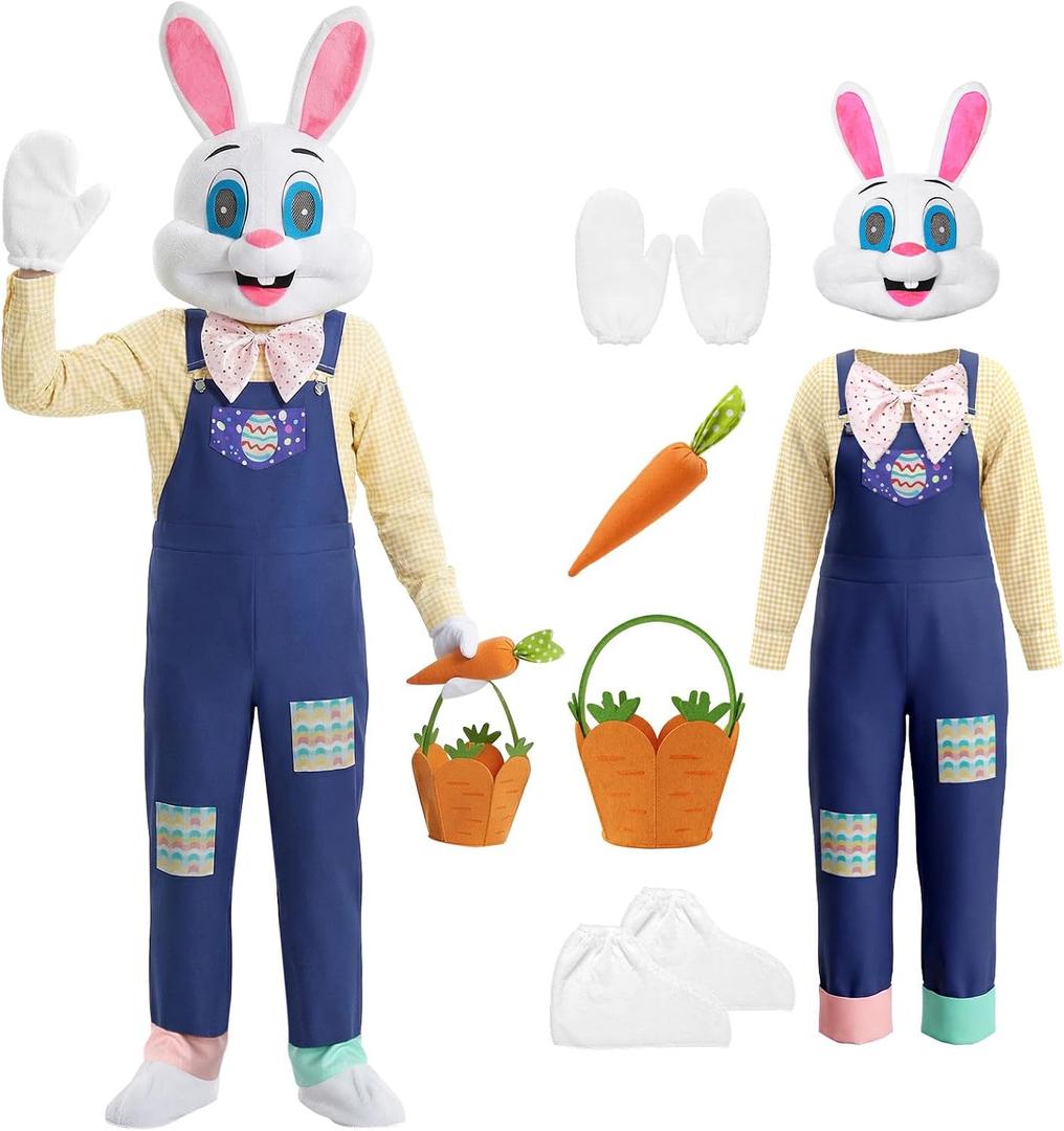 Easter Bunny Costume Adult,Easter Rabbit Bunny Suit Mascot Costume Animal Costume Adult Fancy Dress (XXL)