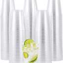 JOLLY CHEF 8 oz Clear Disposable Plastic Cups, 200 Pack Heavy-duty Clear Plastic Cups Perfect for Wedding, Thanksgiving, Christmas, Halloween Party