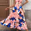 PRETTYGARDEN Womens 2026 Summer Dresses Fashion Clothing Floral Maxi Dress Ruffle Long Flowy Boho Beach Vacation Sundresses (M)