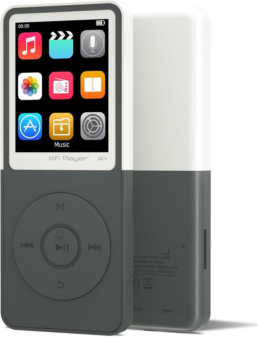 MP3 Player with Bluetooth – Portable Bluetooth Mp3 Music Player,EQ,Breakpoint Play,Shuffle/Repeat,Music by Artist/Album/Style,FM Radio,Recorder,E-Book,SD Card Slot (Grey,32GB)