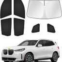 Sunshades for 2025 2026 BMW X3 Accessories Windshield Sun Shade Side Rear Window Shade Cover Sun Visor Shield Privacy Protection for Camping Keep Vehicle Cool Black 7PCS