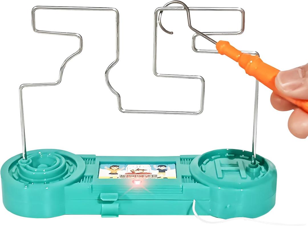 Electric Maze Game for Kids, Brain-Boosting & Fun Challenge Toy, Bright Color Collision Maze with Electric Shock, Engaging Family Game, Safe and Exciting for Children(Green Wave)