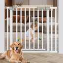 30-41 Inch Extra Wide Outdoor Baby Gate/Dog Gate, Indoor Pet Gate for Doorways, Hallways and Stairs No Drilling, Auto Close, Pressure Mounted Safety gate for Babies,Pets,White
