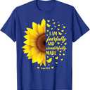 Christian Bible Verse Gifts Women Teen Girls Cute Sunflower T-Shirt, S
