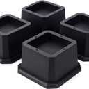 BTSD-home Furniture Risers 2 Inch Bed Risers Heavy Duty Adjustable Dorm Bed Lifts Risers Table Desk Chair Leg Extenders 4 Pack Black
