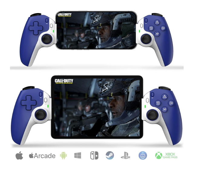 Phone Controller, Game Controller for Android/iOS, 6-Axis Gyro Sensor, Hall Triger and Effect Sensor, Back Clip, Support for Mobile Phone/iphone/Tablet/Switch/playstation, D9 Controller (Blue)