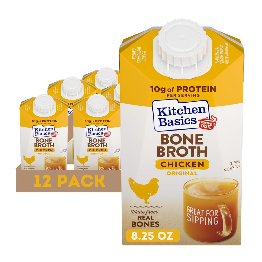 Kitchen Basics Original Chicken Bone Broth, 8.25 oz (Pack of 12)
 BBD 12/08/2027