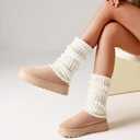 Lyrisiphy Slippers for Women Genuine Suede & Real Shearling Fur Lining - Memory Foam House Slippers for Women Indoor Use - Water Resistant Womens Clogs House Shoes for Women (8.5, Apricot)