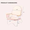 Padded Low Beach Chair, 4-Position Folding Outdoor Chair with Wooden Armrests, Cushioned Seat, Storage Pouch & Carry Strap for Beach, Patio and Lawn, Harbour Ros Pink