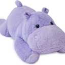 Ecolley Weighted Stuffed Animals Weighted Plush Hippo Stuffed Animals Hippo Toy Kids' Plush Toy Pillows Big Large Giant Plushies Purple Gift (20" 4 lbs), 20"x11"x7.5"