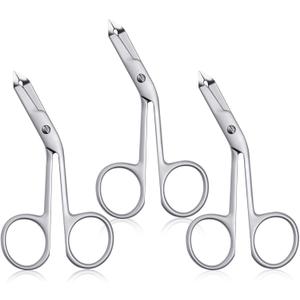 3pcs Stainless Steel Eyebrow Tweezers Handle Shaped Angled Tweezers Flat Tip Hair Plucker for Eyebrow Trimming and Shaping, Face Hair Tools for Women & Men