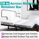 3 Pcs 19 in Across Mattress Retainer Bar Model 63003441, Foot Retainer Bar Compatible with Tempur-Pedic Ergo, Not Suitable for Lifting the Adjustable Bed
