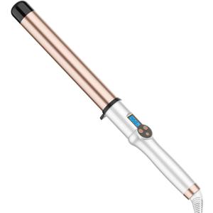 1 1/4 Inch Extra Long Barrel Curling Wand, Ceramic Tourmaline Curling Wand Professional Dual Voltage with Adjustable Temperature