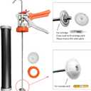 Sausage Caulking Gun,20 oz Sausage Foil Pack/10 oz Cartridge Adhesive Dual-Purpose,18:1 Thrust,15 Aluminum Sealant Hand Caulk Gun Kit With 6 Cone Nozzles (2 Pack)