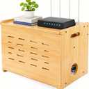 Upgrade WiFi Router Storage Box Hider, Projector Shelf, Large Space Modem Cable Organizer, Power Strip Cable Management Hider Rack by Solid Wood,Hide Router Home Decor Box, Need Assembly